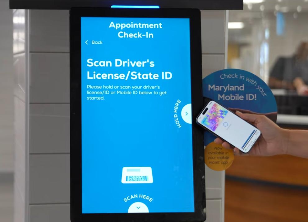 Maryland Motor Vehicle Administration integrates Mobile ID technology with the self check-in kiosks at all branches